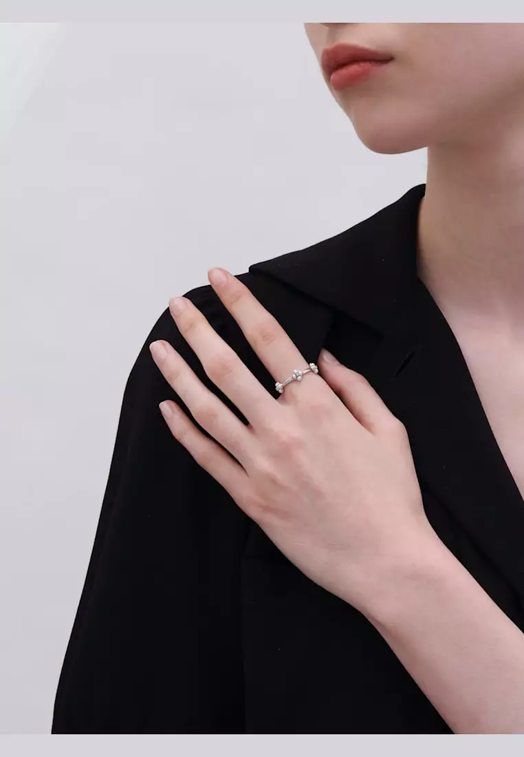 Double Bloom Pearl Ring