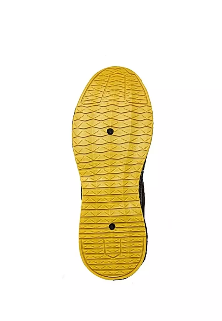 Chayton Sepatu Olahraga Pria Kasual Running Sport Material Flyknit Mesh ORIGINAL - Black Yellow