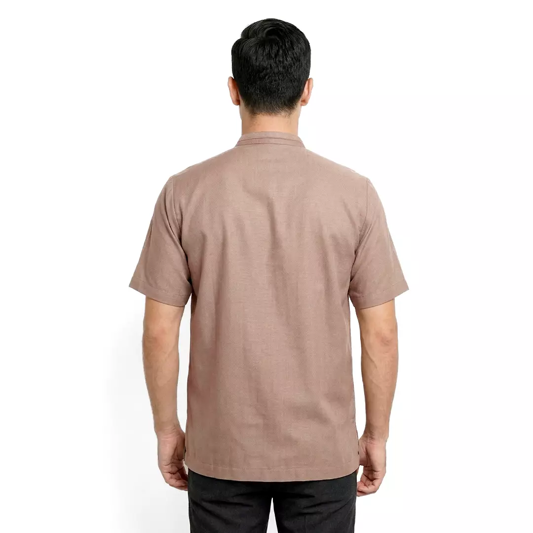 Rabbani - Kemeja Koko Muslim Pria Lengan Pendek Dewasa Yaqob Exclusive - Brown