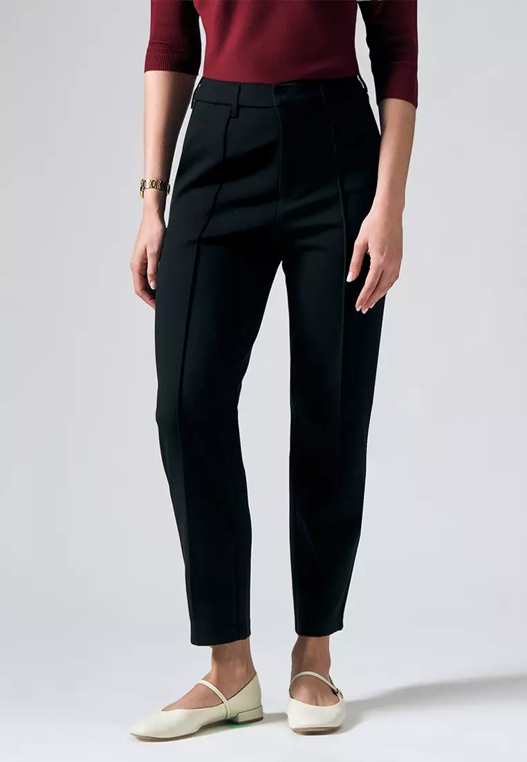 Tapered Trousers with Pintucks