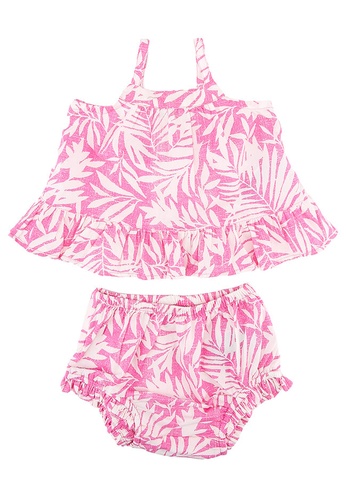 GAP pink Ruffled Printed Top and Bottom Set E24EFKA9278C59GS_1