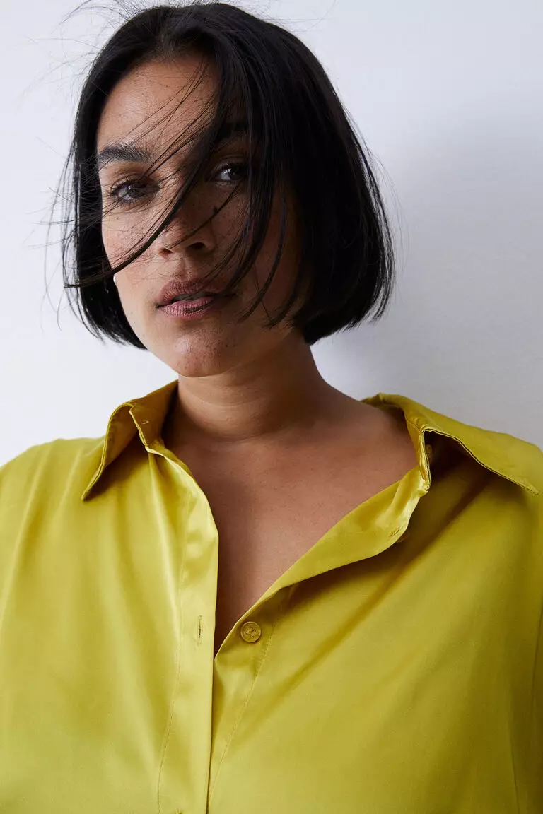 H&m yellow outlet blouse