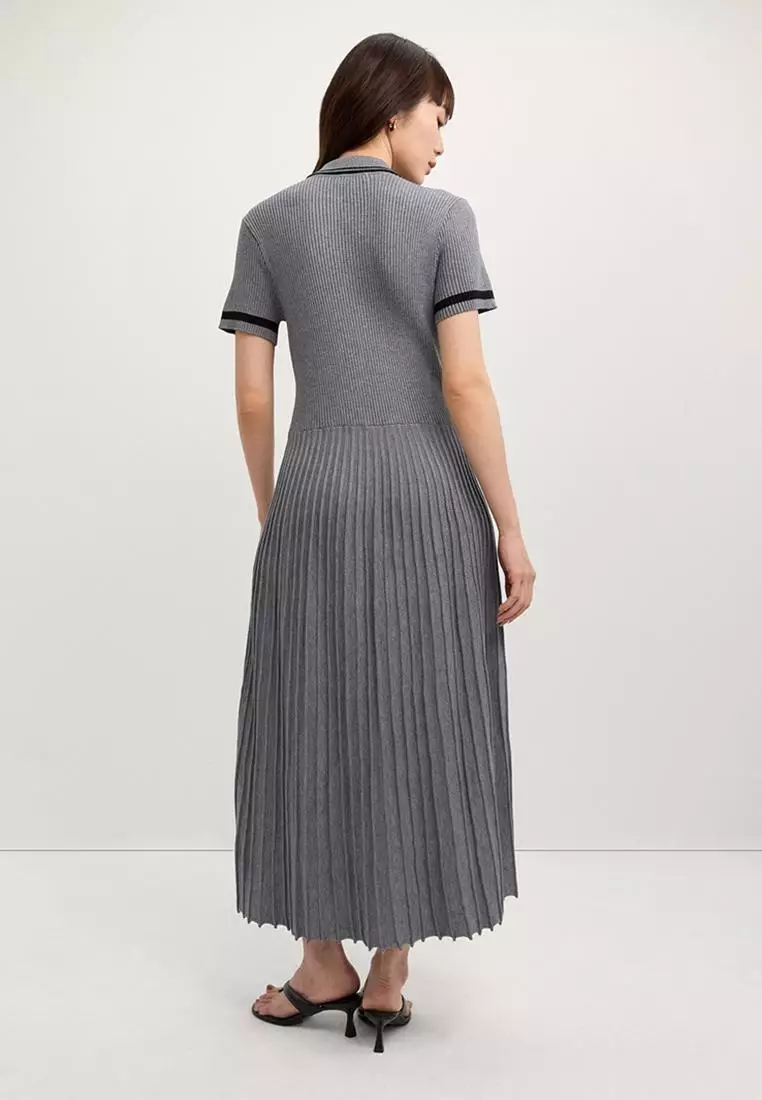 Pleated Polo Dress