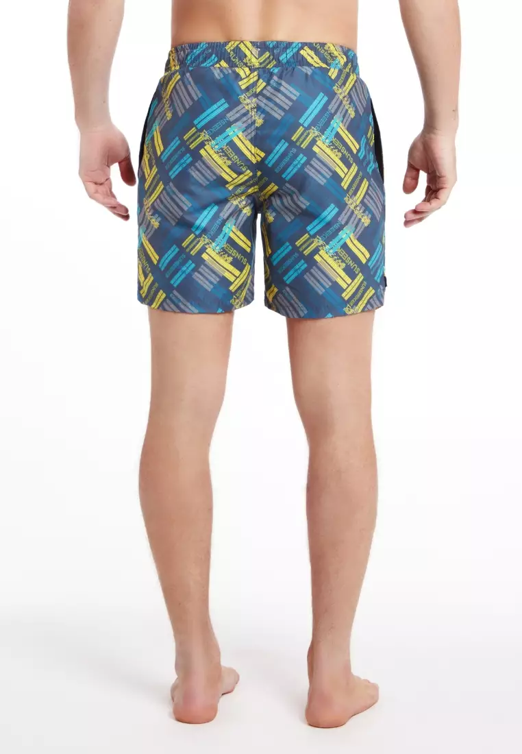 Men Logo Print Elastic Waistband 16' Boardshorts