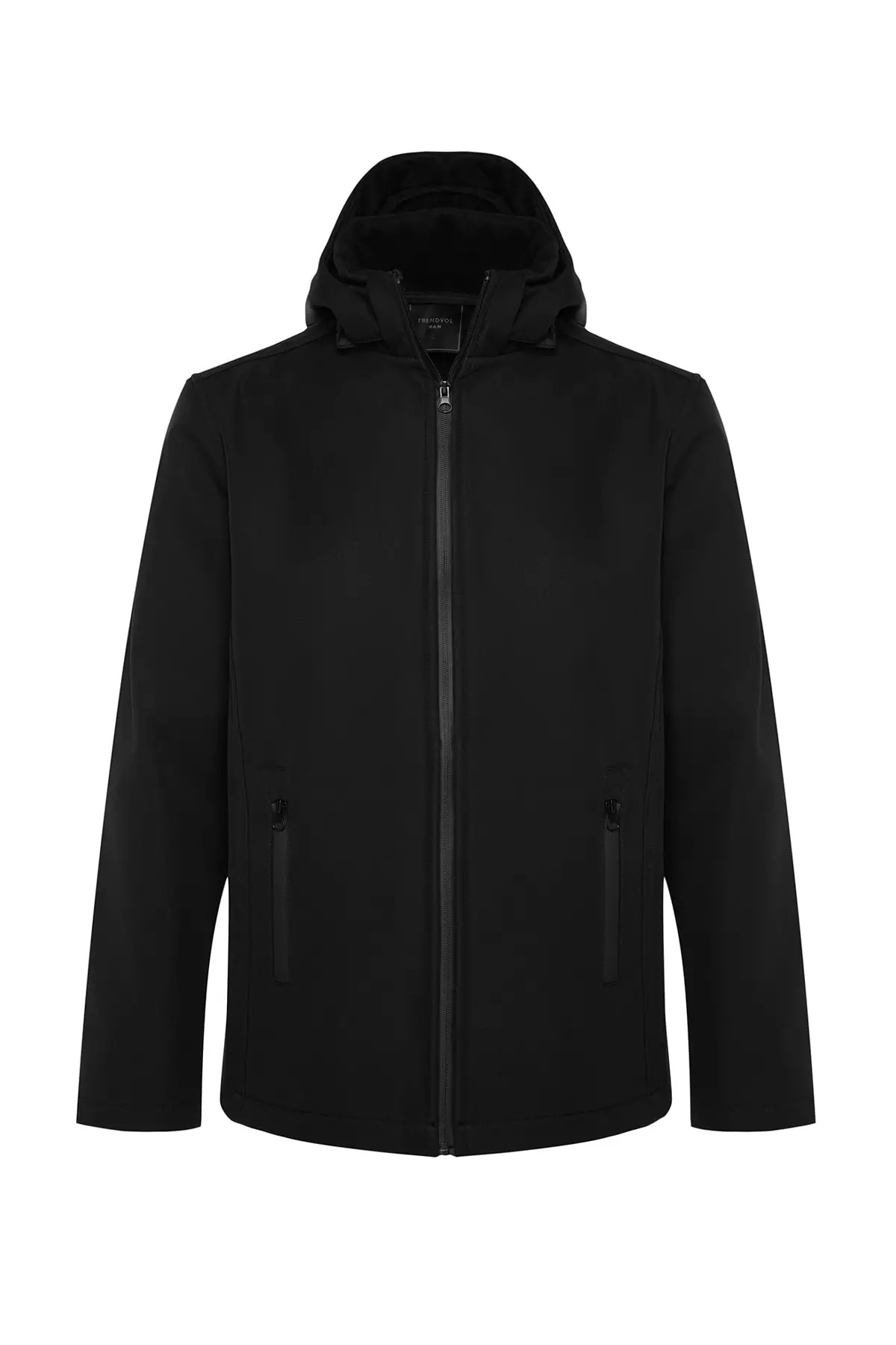 Mens jacket with detachable top hood