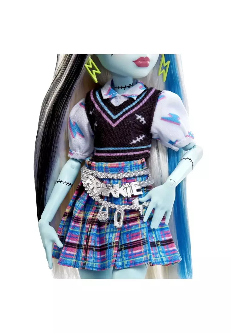 Monster High Frankie Stein Doll with Pet, Blue and Black Streaked Hair