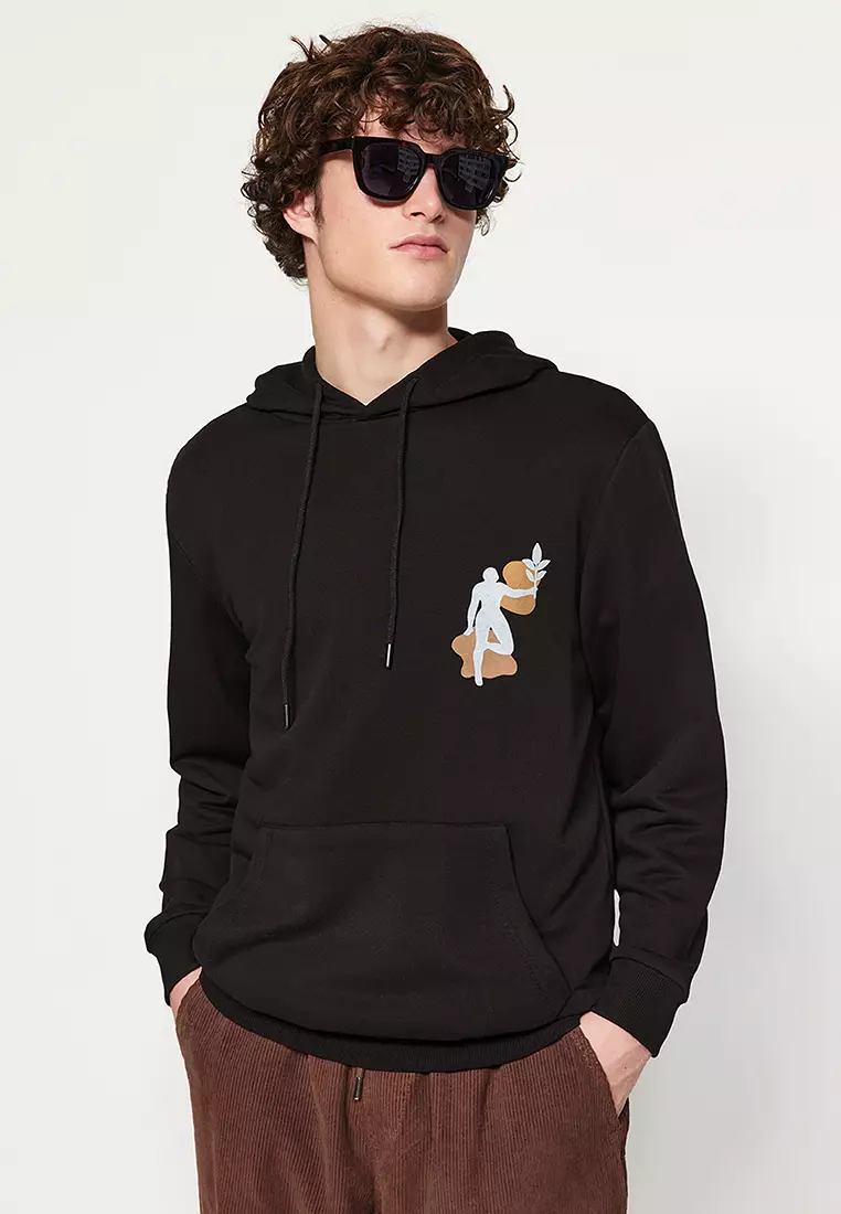 寬鬆/標準剪裁連帽印花衛衣