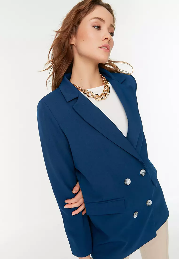 Trendyol Button Detailed Blazer Jacket 2024 | Buy Trendyol Online ...