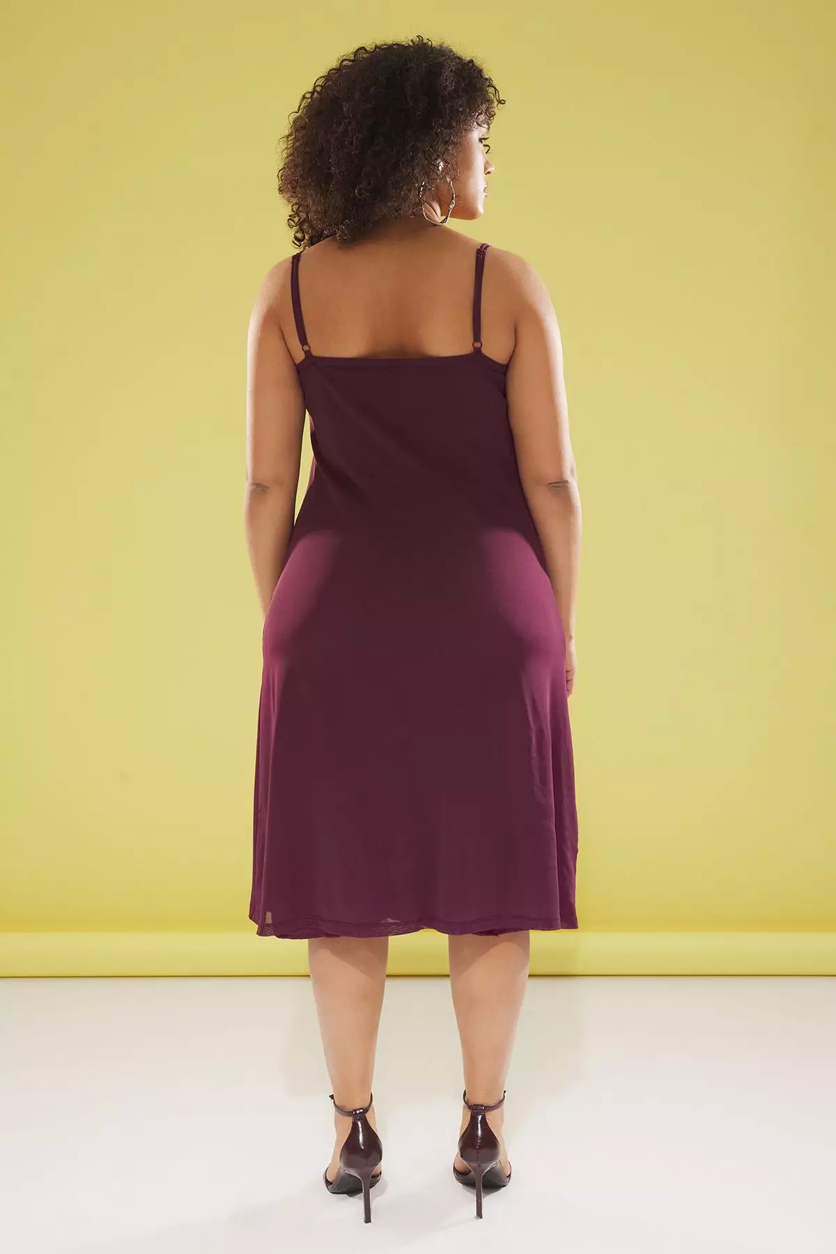 Cowl Neck Knitted Plus Size Tulle Dress