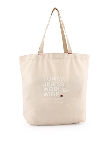 Tommy Hilfiger beige Canvas Logo Tote Bag 164ACAC62FF4ECGS_1
