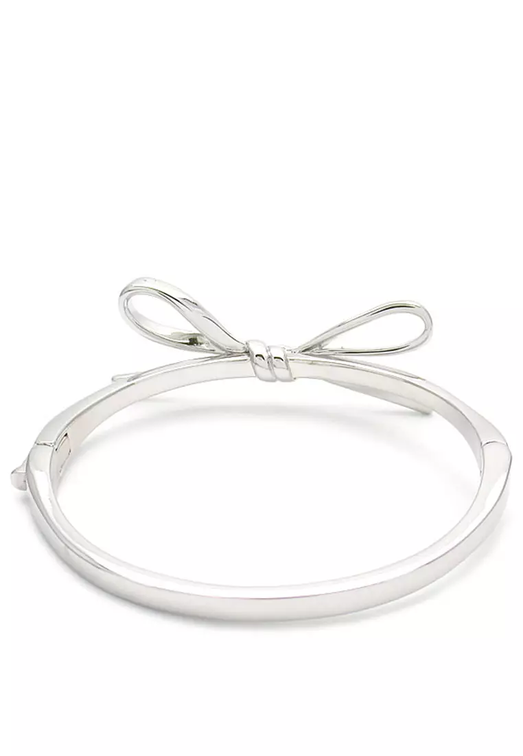 Kate Spade Skinny Mini Bow Bangle Bracelet in Silver o0ru2912