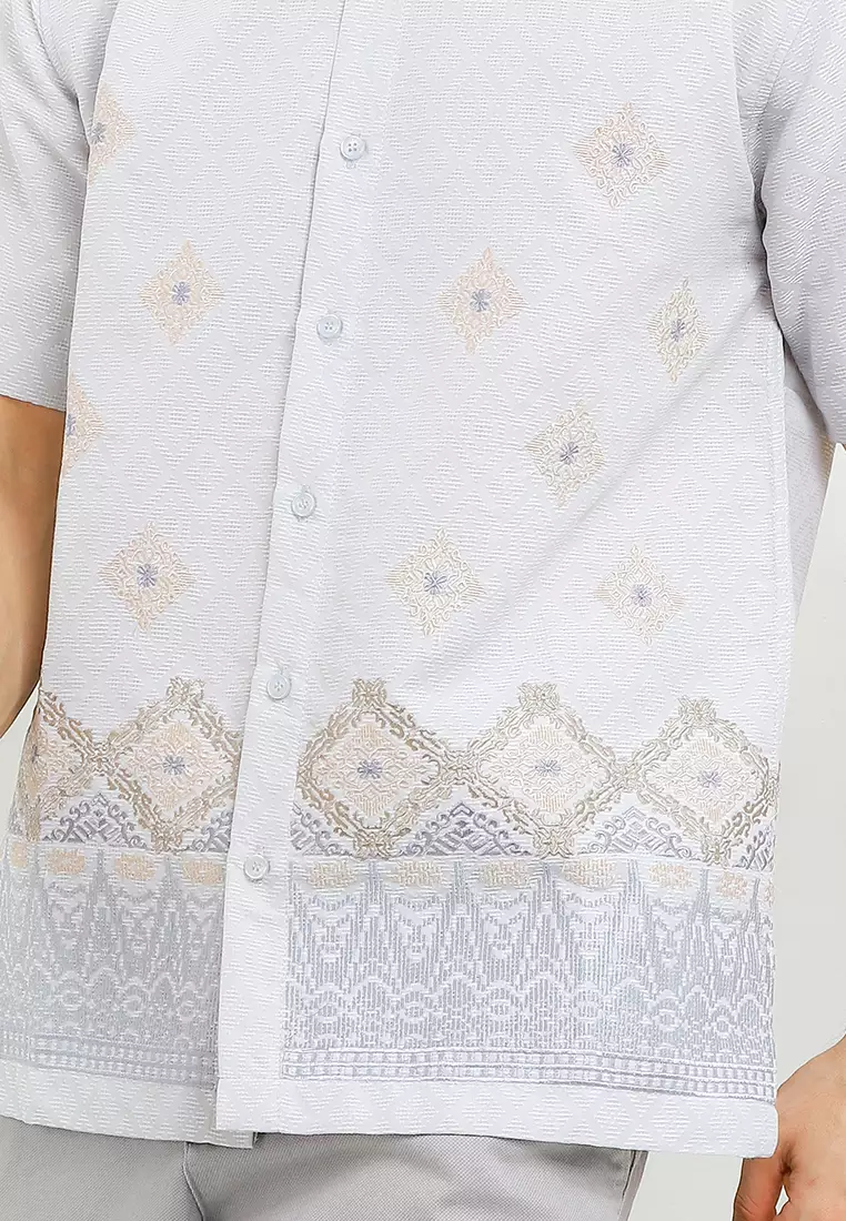 Grey Dew Short Sleeve Baju Koko