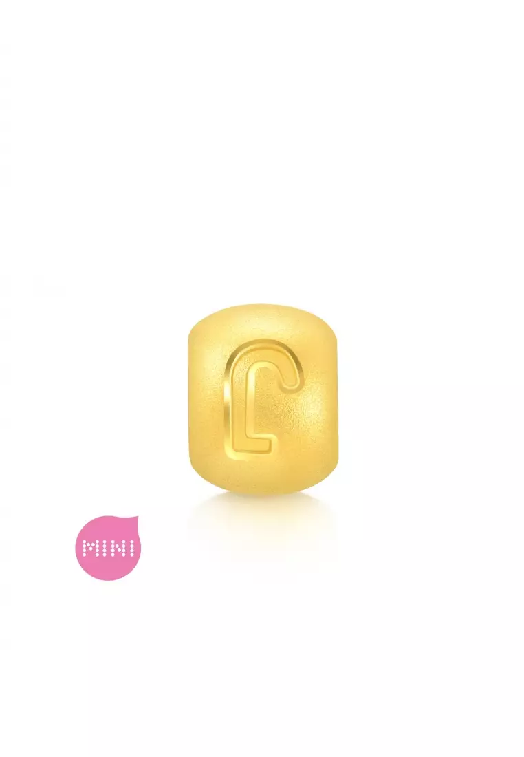 Charme 999 24K Gold Letter J Alphabet Charm 92904C (Bracelet not included)