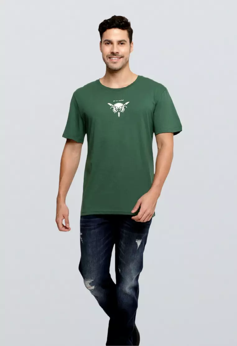 ACE Men's Organic Cotton Graphic T-Shirt Dark Green