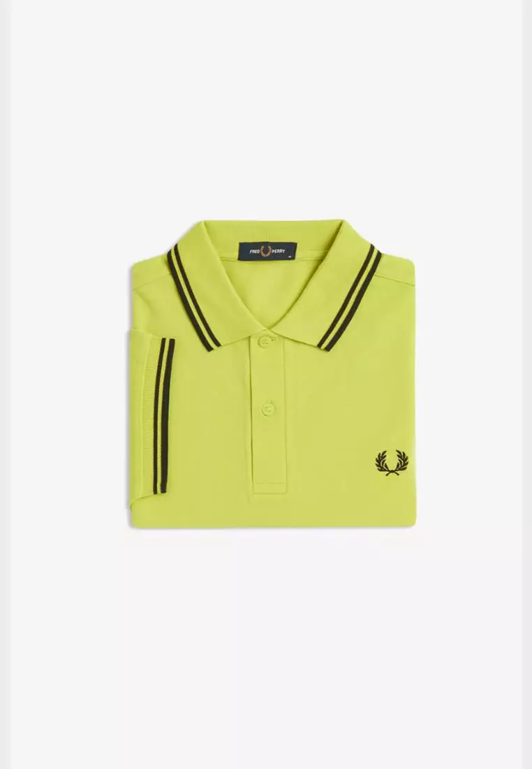 Fred Perry M3600 The Twin Tipped Fred Perry Shirt (Citron / Black / Black)