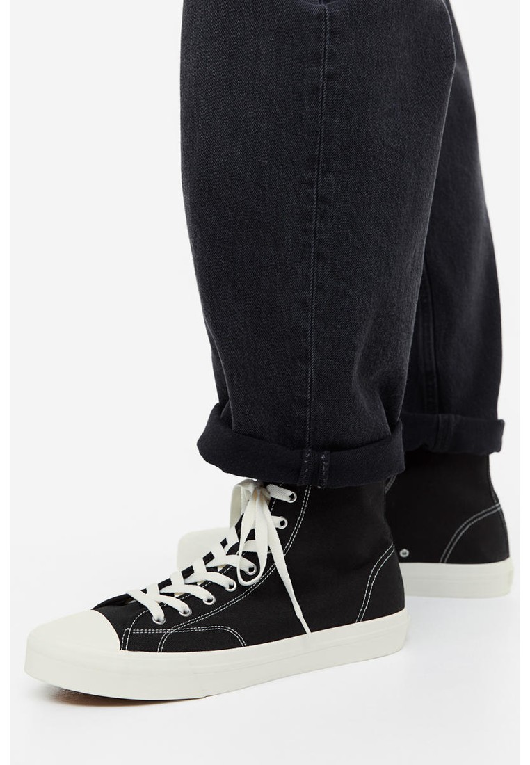 Canvas hi-top trainers