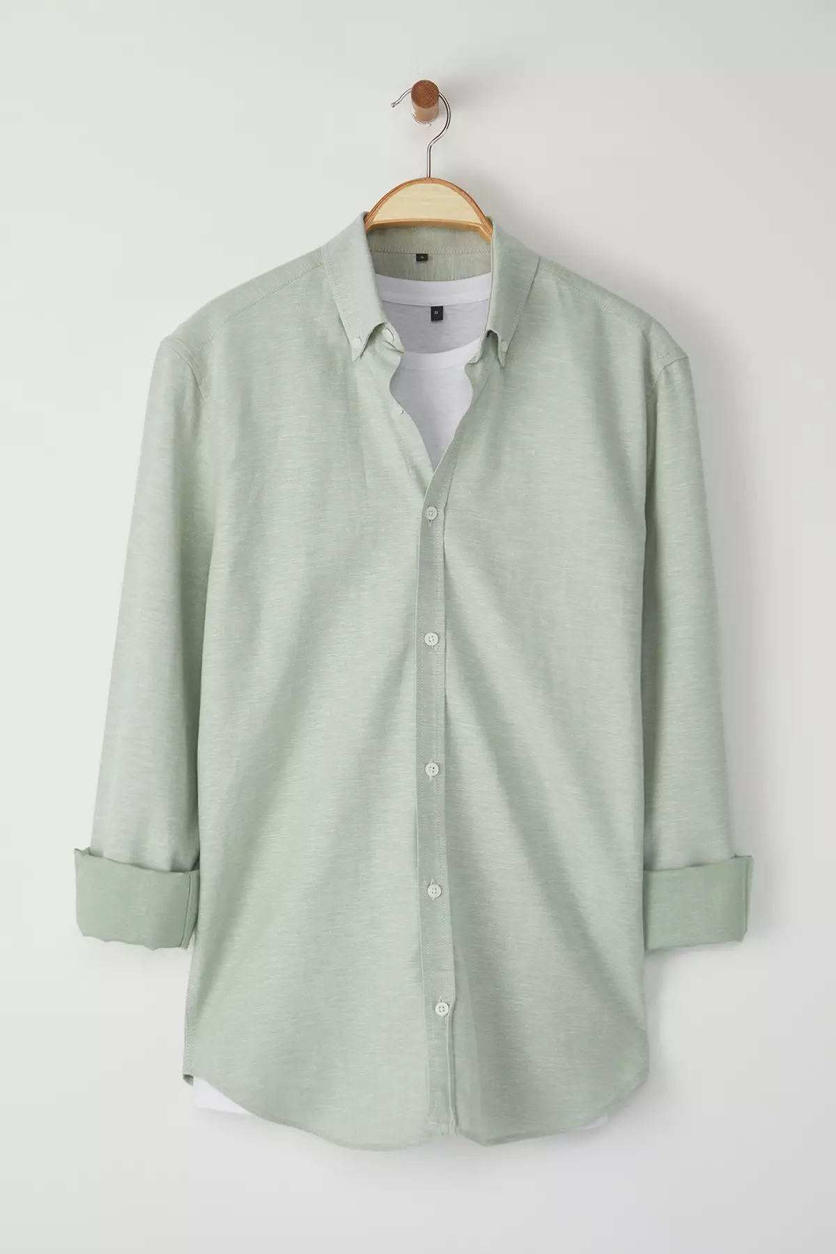 Green Regular Men's Shirt Tmnss25Go00000
