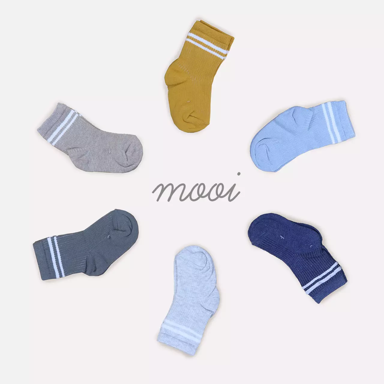Mooi Stripes Socks Kaos Kaki Anak - Sky Blue