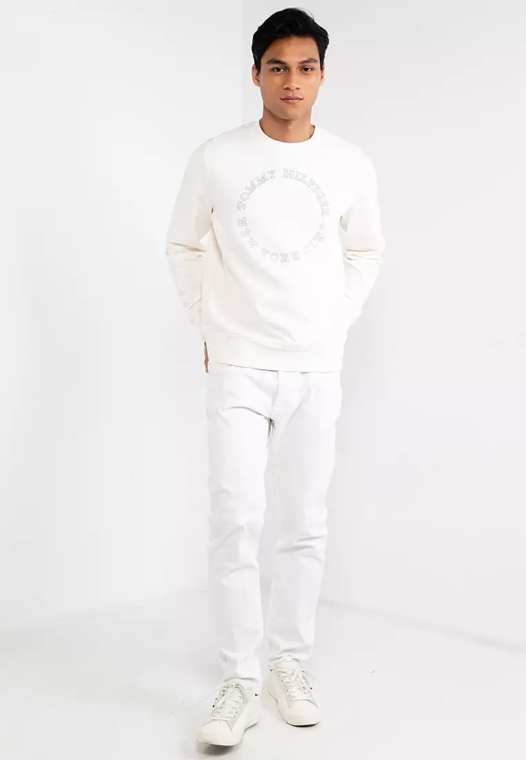 Tommy hilfiger white sweatshirt mens shop