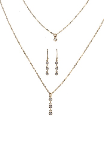 ALDO gold Labeteriel Necklace & Earrings Set AA137AC46E04C0GS_1