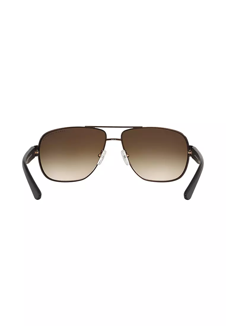 Men's Pilot Frame Brown Metal Sunglasses - AX2012S