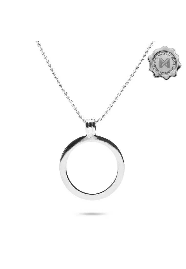 Minimal Classic Loop Silver Pendant with 925 Sterling Silver