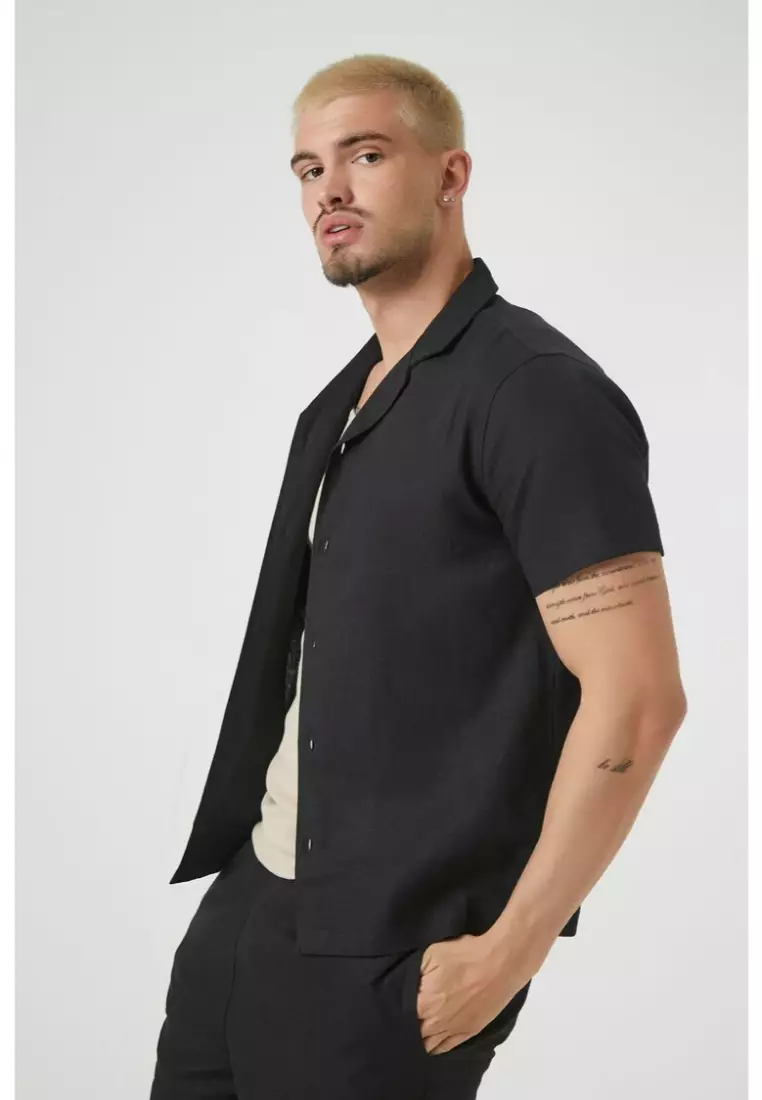 Buy FOREVER 21 Linen-Blend Cuban Collar Shirt 2024 Online | ZALORA ...