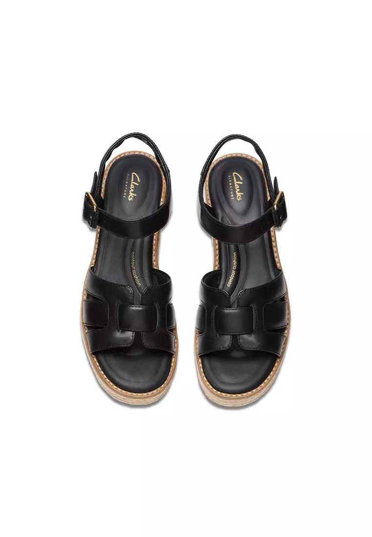 Buy CLARKS Womens Coledale Strap Sandals Black Leather 2025