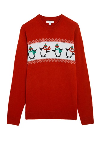 MARKS u0026 SPENCER Mu0026S COLLECTION Penguin Crew Neck Christmas Jumper | ZALORA  Philippines