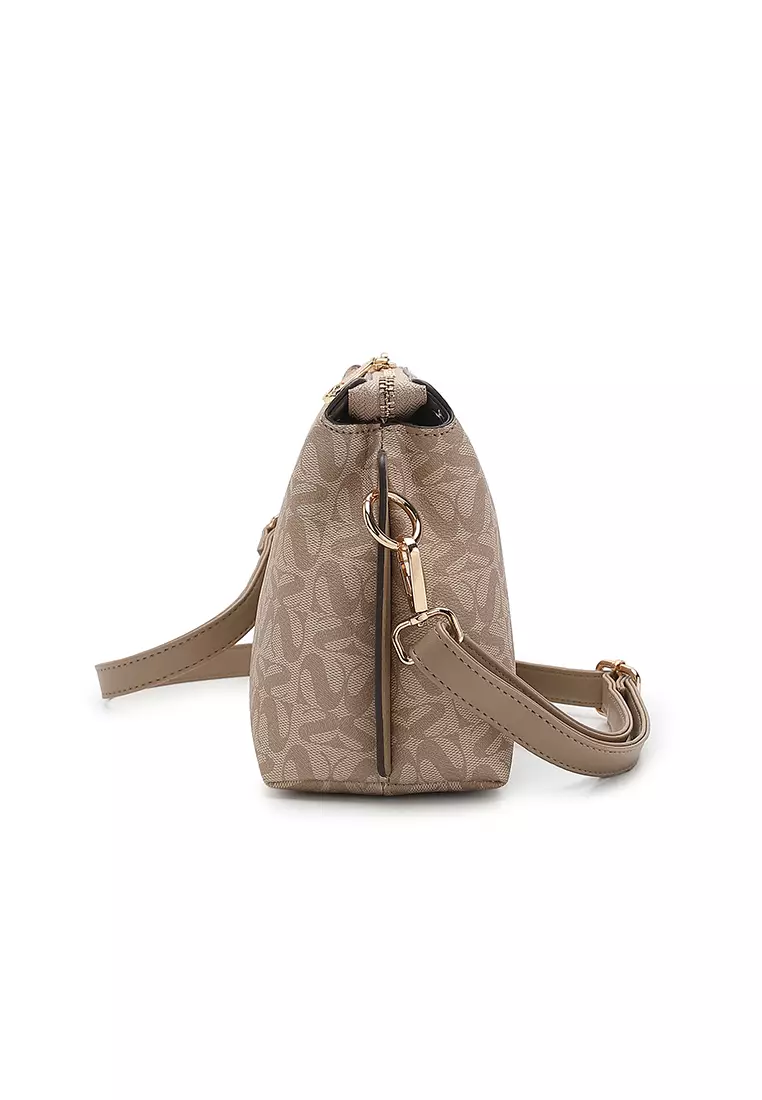 Women's Sling Bag / Crossbody Bag / Shoulder Bag (Tas Selempang Wanita / Tas Bahu Wanita) - Krem