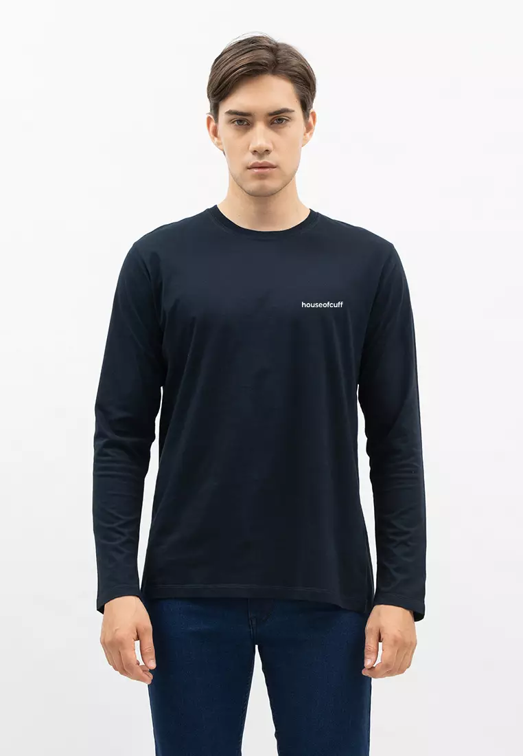 Houseofcuff Kaos Cotton Combed Lengan Panjang Pria Navy