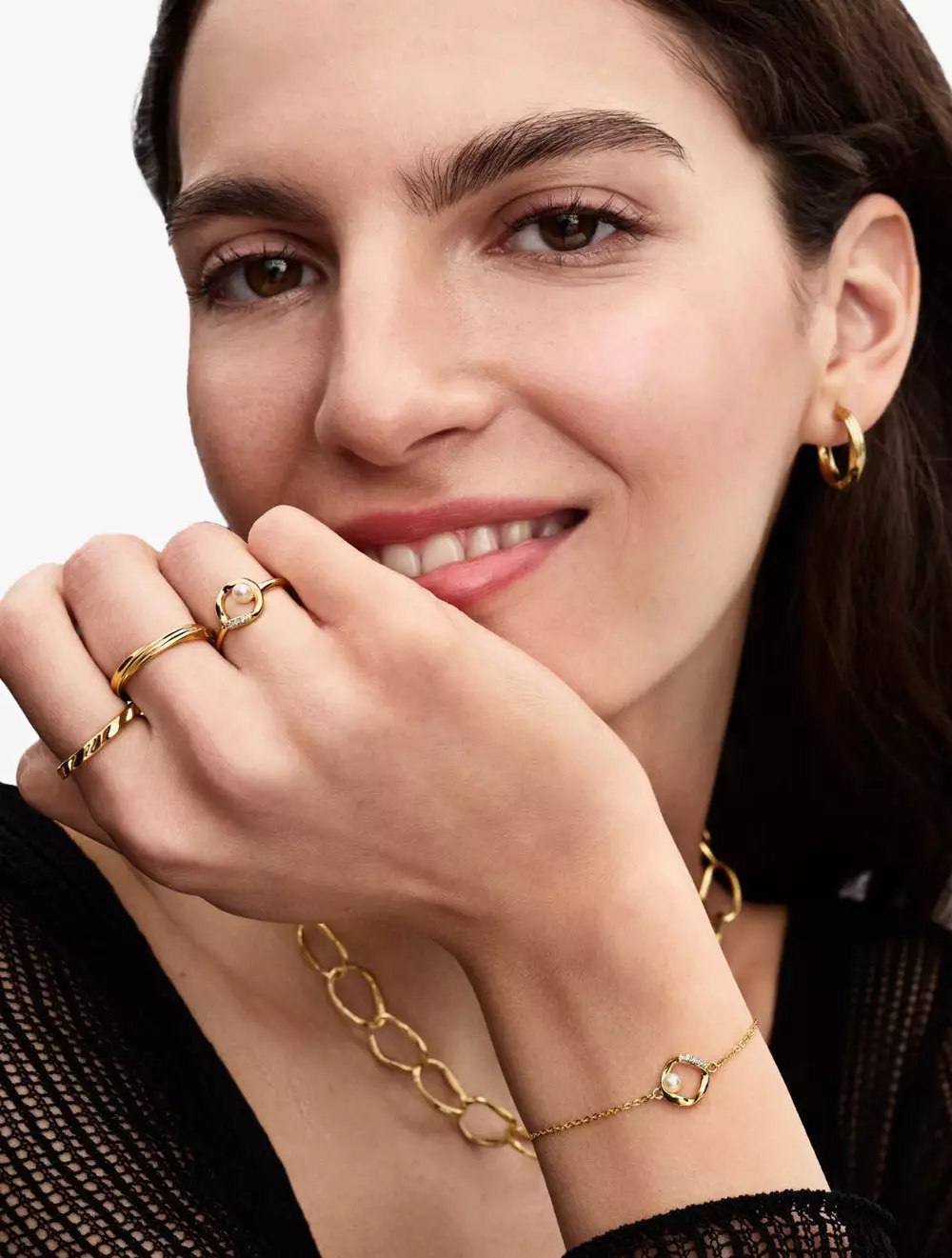 Texture 14k gold-plated ring