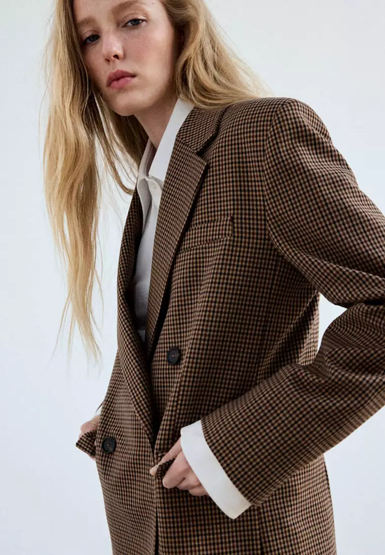 Houndstooth Jacket With Lapels