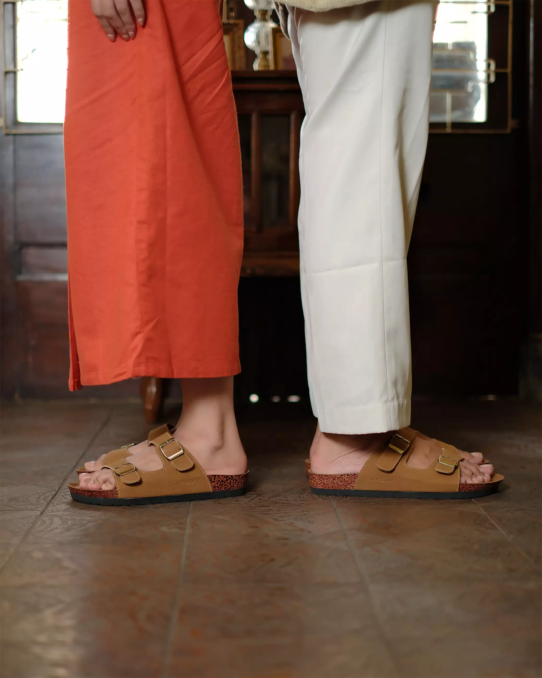 Cogen Sandal Pria Sendal Kulit Birken Vintage - Opera Tan