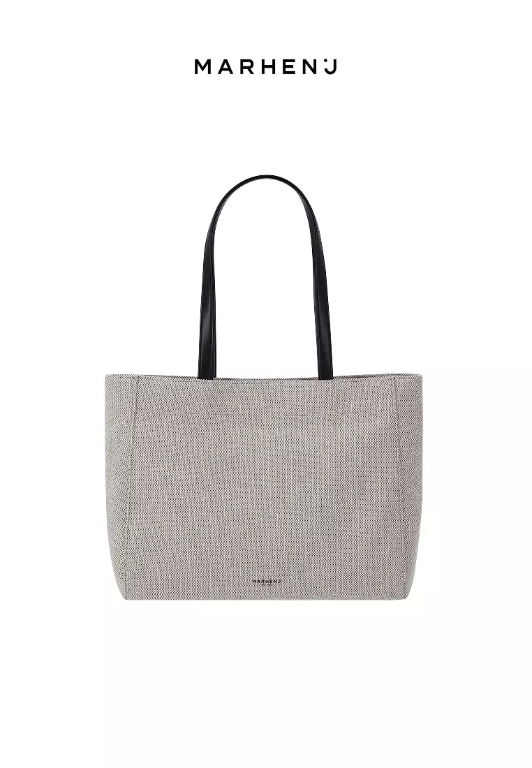 BONO LE BLANC V Canvas Vegan Leather Shoulder Bag Black V