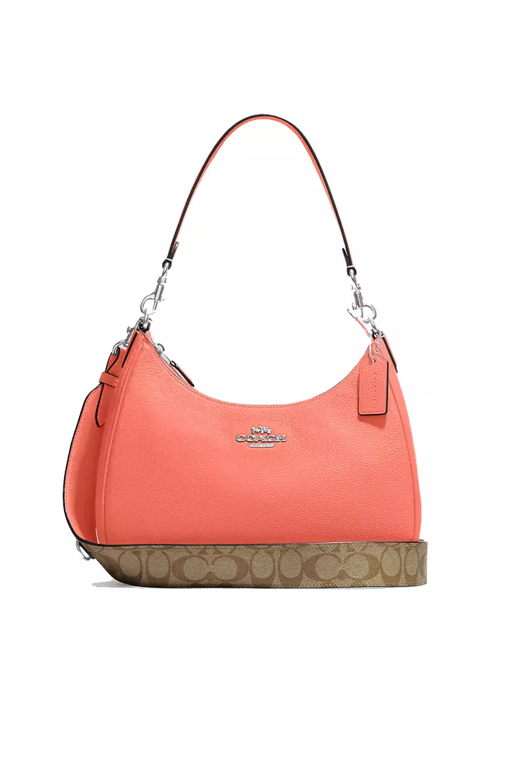 Coach Jes Signature Crossbody Bag Light Khaki/Confetti Pink in Coated Canvas  with Gold-tone - US