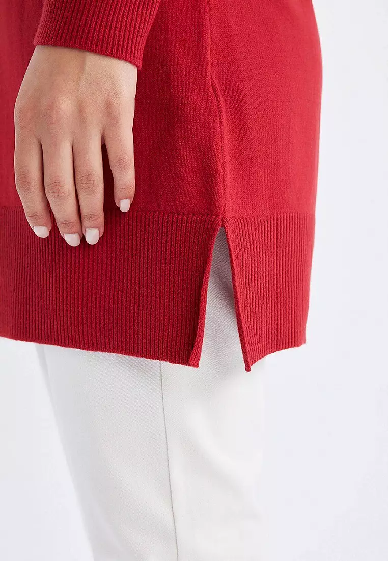 Modest Crew Neck Knit Tunic Top