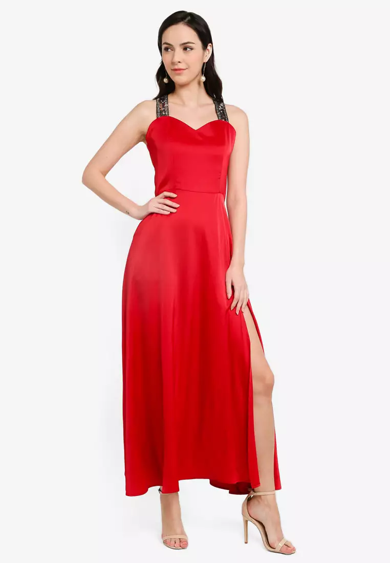 Red gown cheap long