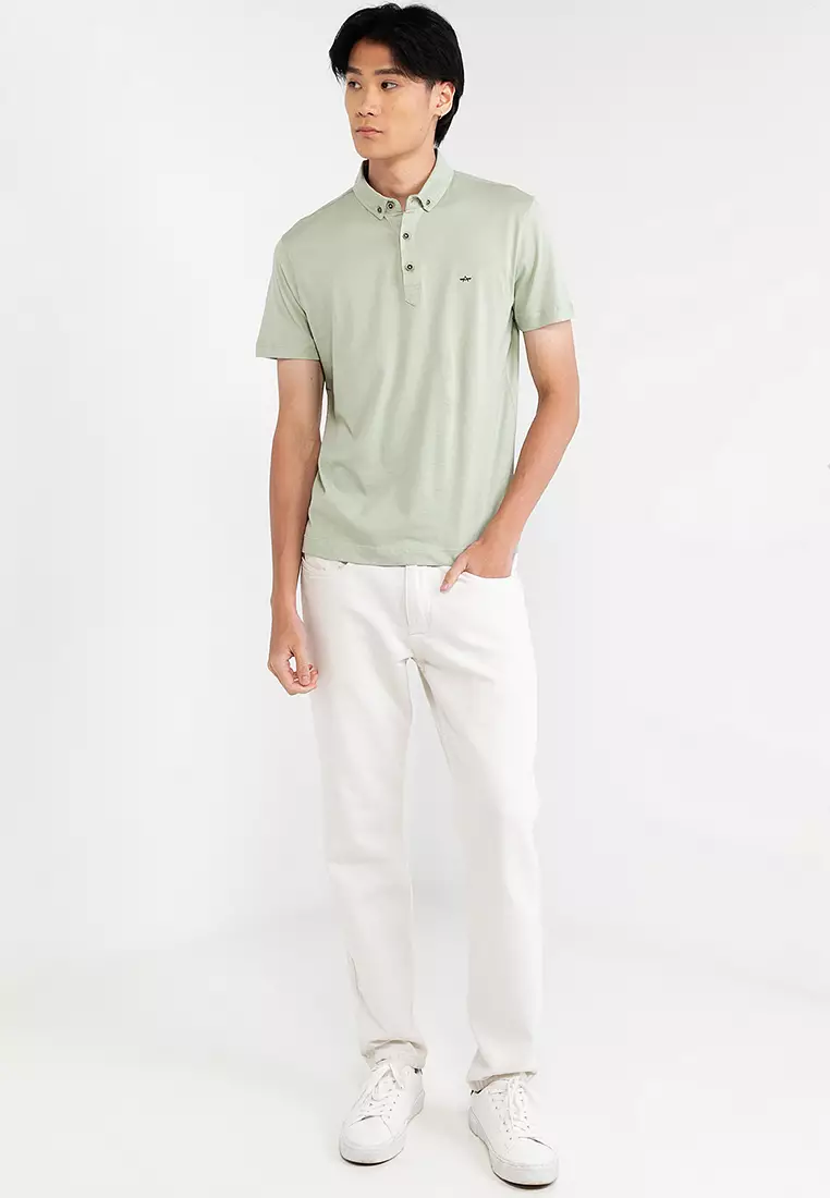 Button Down Collared Embroidery Polo Shirt