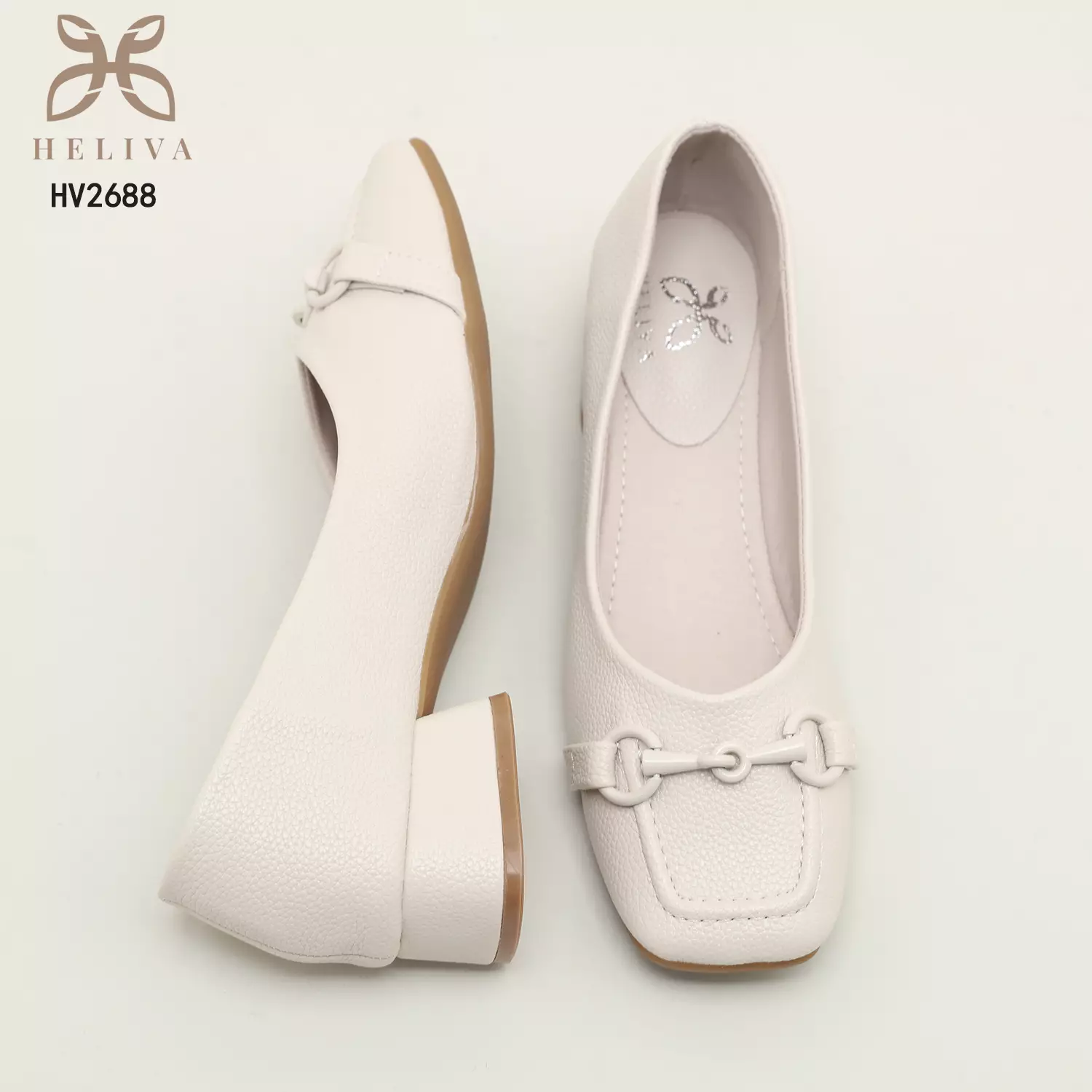 Heliva Zaskia Mid Block Heels Office Ladies Square Toe