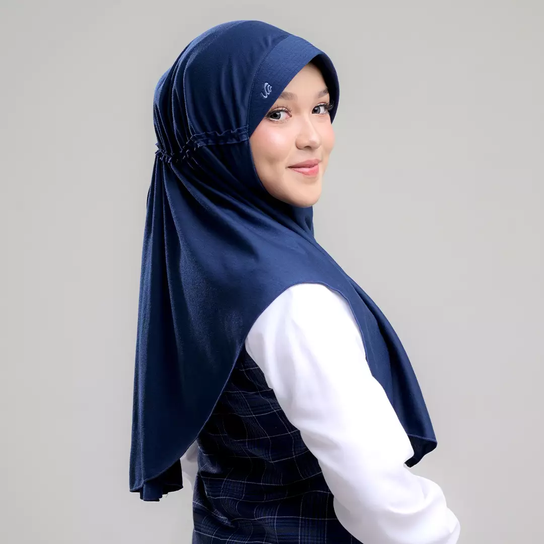 Rabbani - Jilbab / Hijab / Kerudung Sekolah Instan Raven Exclusive - Navy S