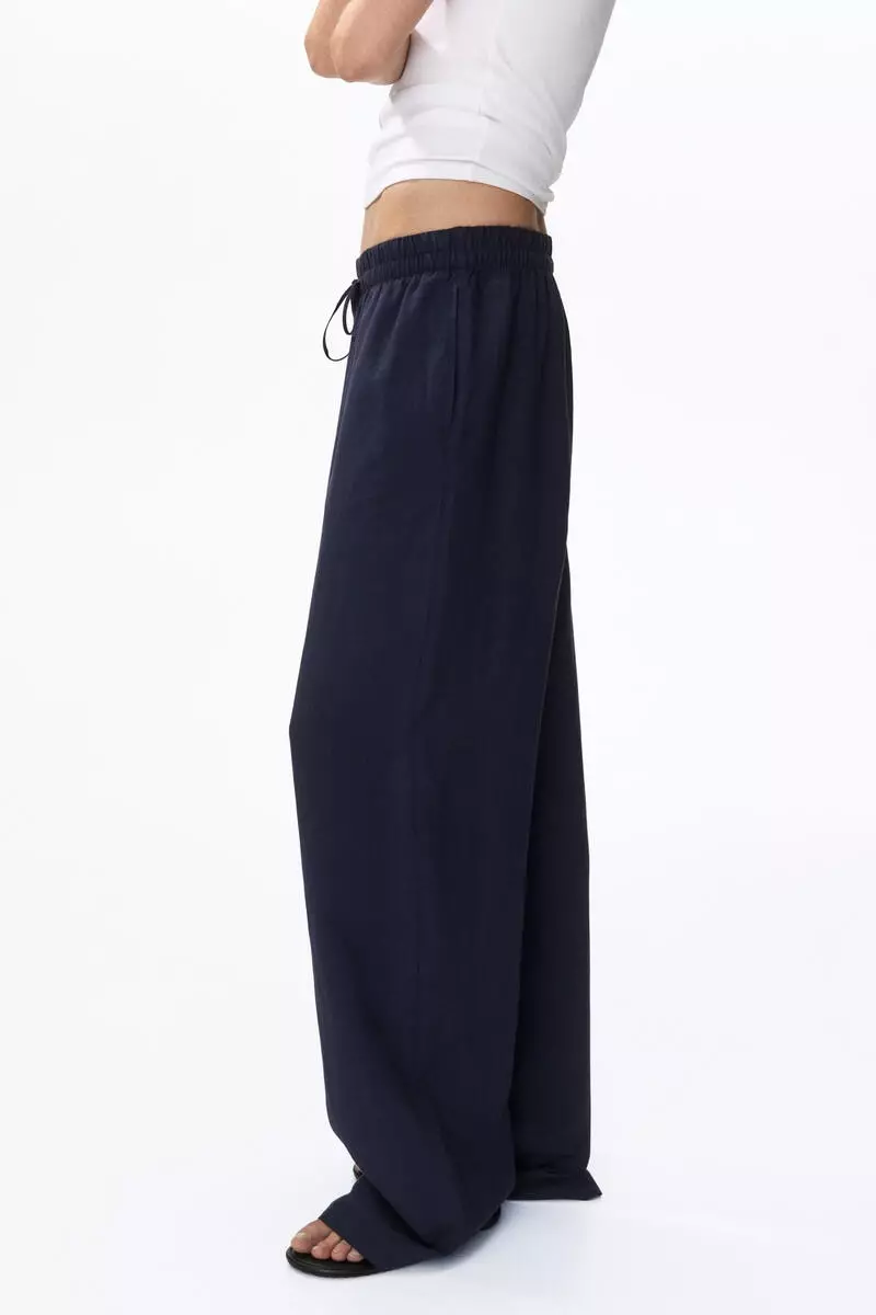 Linen-blend trousers