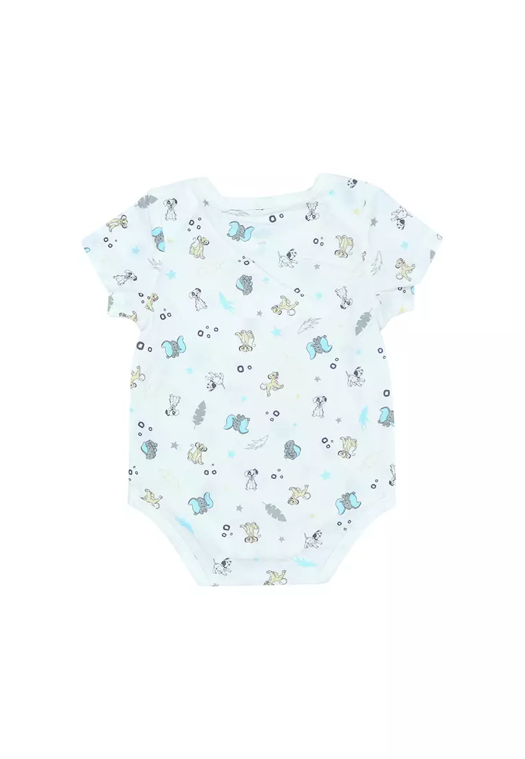 Baby Boy Licensed Newborn Essentials Short Sleeve Onesies Pack of 3 "Animal Roots"