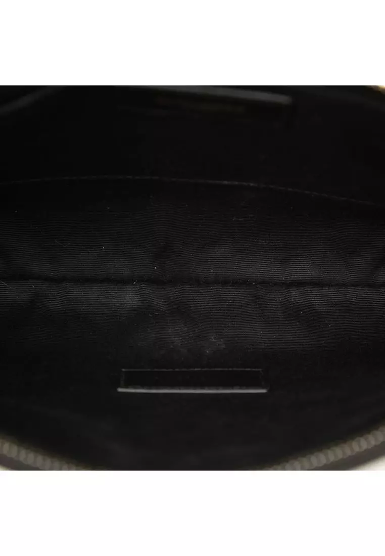 Pre-Loved Saint Laurent Raffia Rive Gauche Clutch