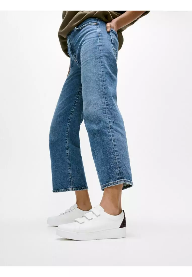 Rally Crystal-Backtab Leather Strap Sneakers
