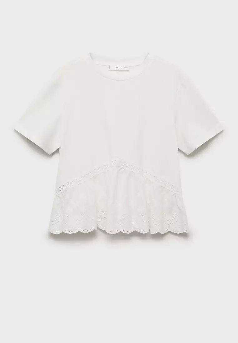 Embroidered Ruffle Top