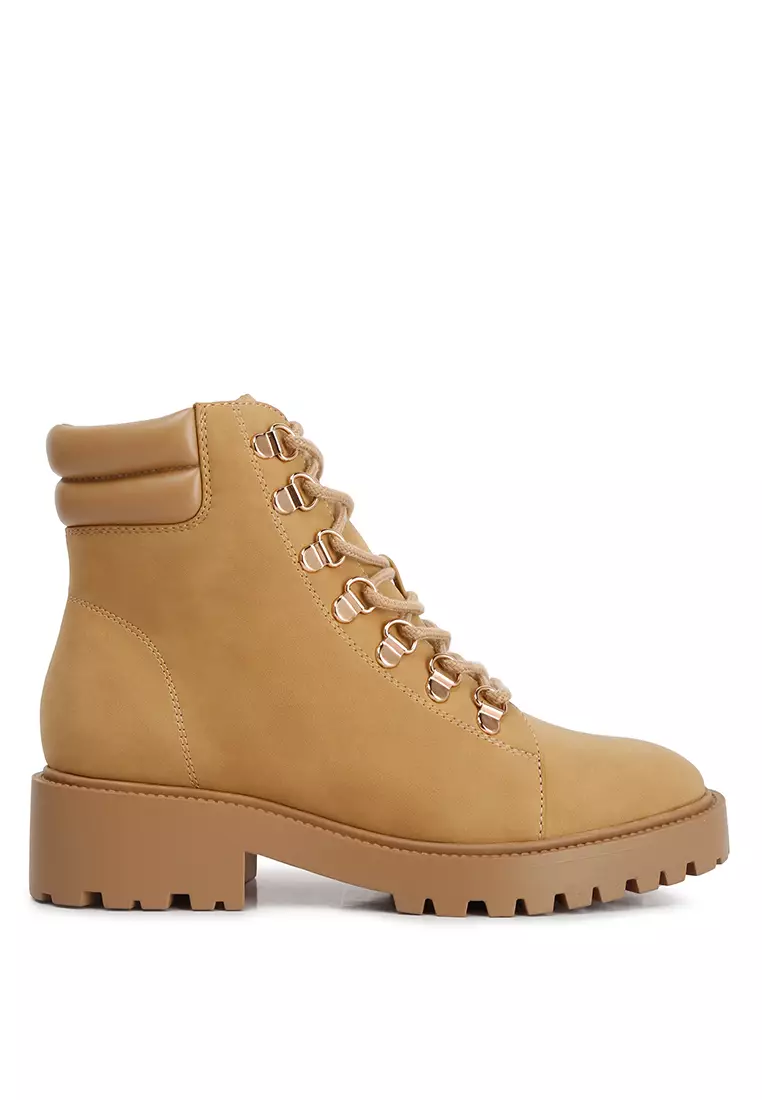 Buy London Rag Taupe Smooth lace Up Boot Online ZALORA Malaysia