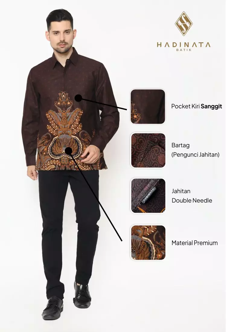 Hadinata Batik Pria Kemeja Panjang Fajri Farah