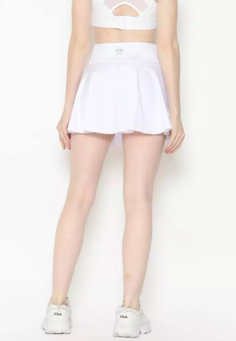 Fitwear - [SKORT] Rok Tennis + Inner Olahraga Wanita NADIA WAVY POCKET - WHITE