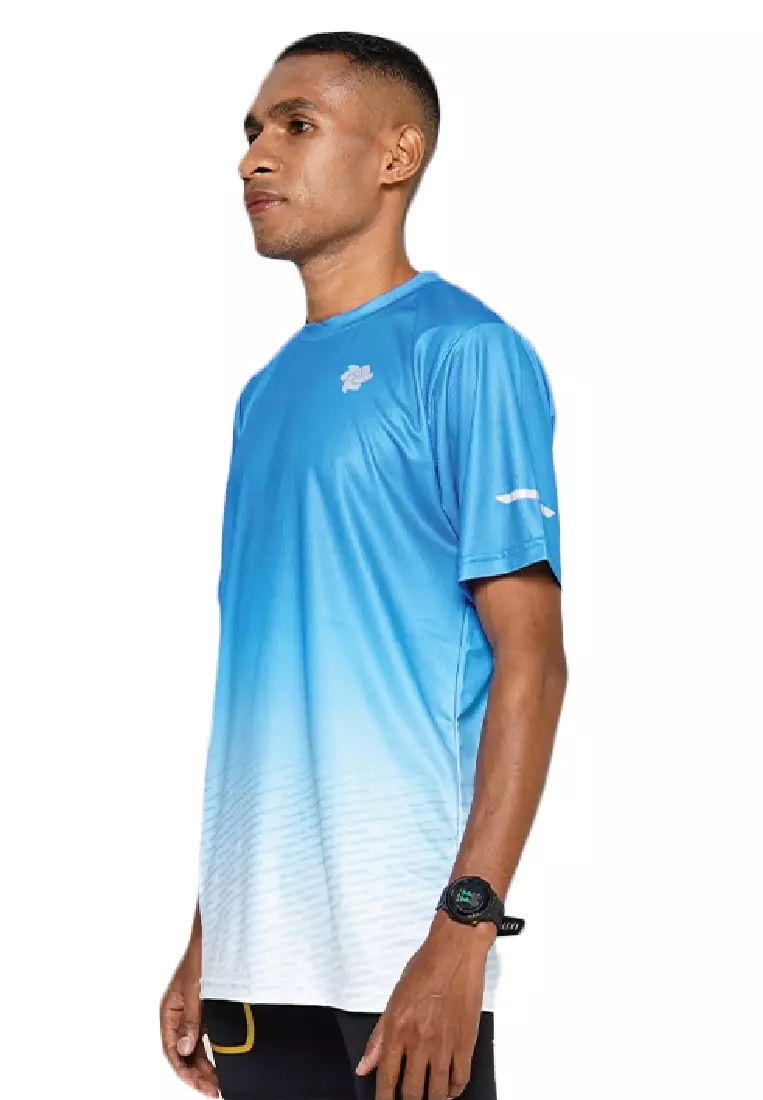 Tiento Baju Lari Ringan Jersey Running Anti UV Pria Dry Fit Lengan Pendek Airlite Milkyblue